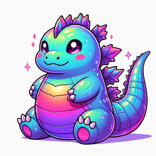 Cute toon and chibi style dragon Fairytale and fable Fantasy animal character design Mascot