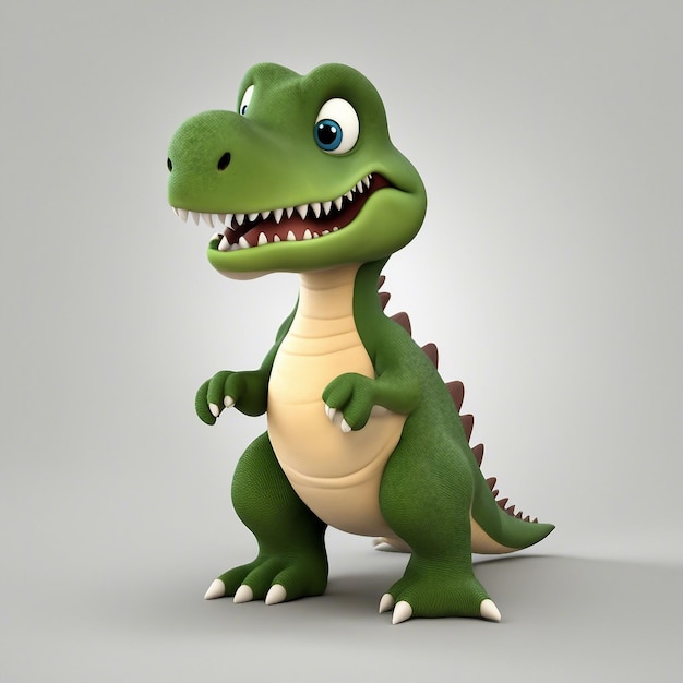 Cute tyrannosaurus dinosaur cartoon generated by ai