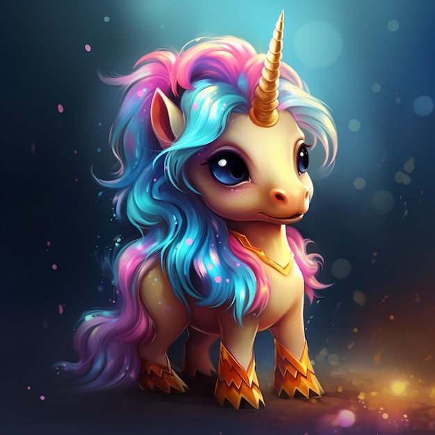 Photo cute unicorn baby colorful photo kids toy