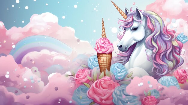 cute unicorn background