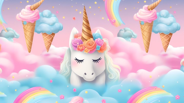 cute unicorn background