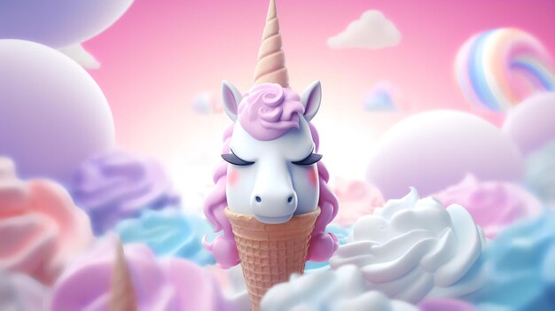 Cute unicorn background