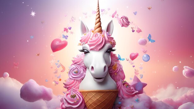 Cute unicorn background