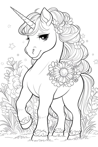 Photo cute unicorn coloring pages for kids unicorn coloring pagesunicorn coloring pages for girls