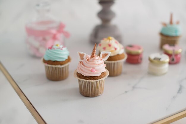 Cute Unicorn Cupcake for Birthday, Holiday decoration