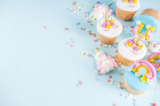 Cute unicorn cupcakes