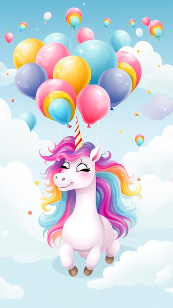 Cute Unicorn FantasyCartoon Pony