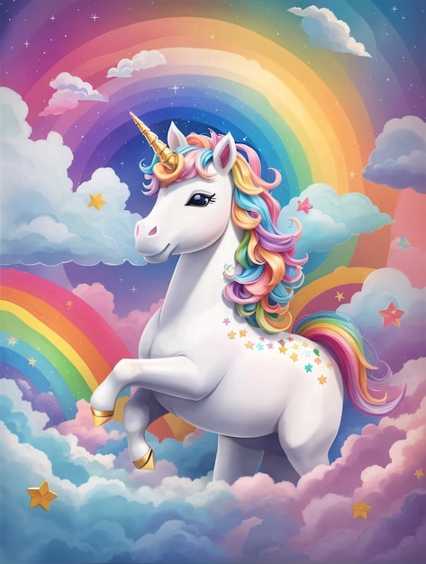 Foto illustrazione di unicorno carino