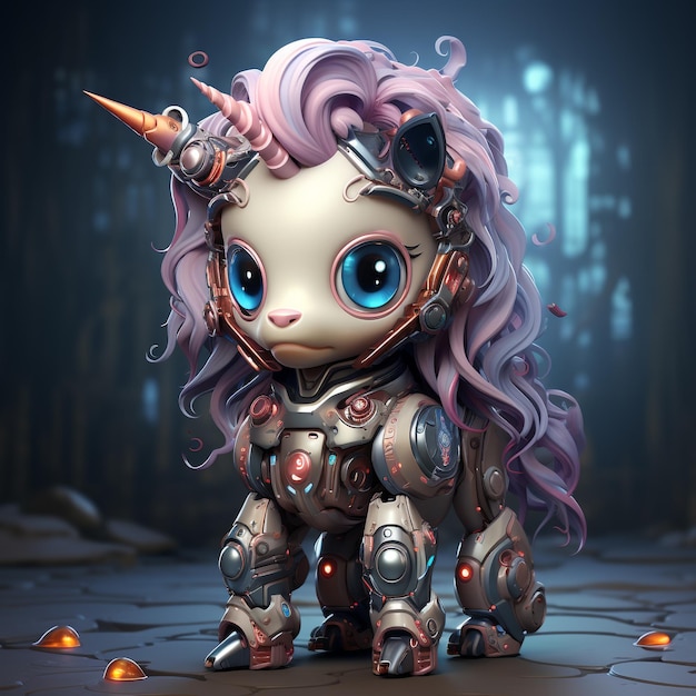 Cute unicorn robot