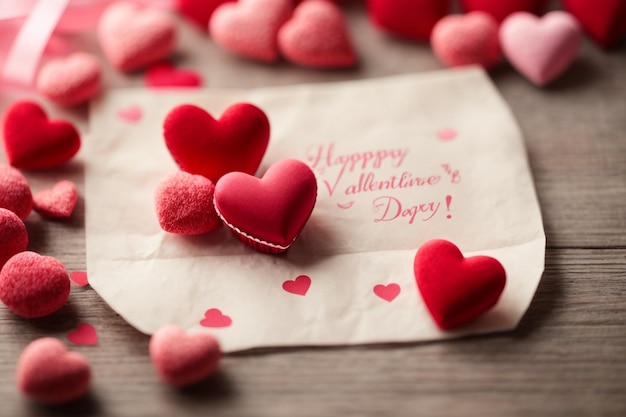 Cute valentines day background with hearts and greeting message