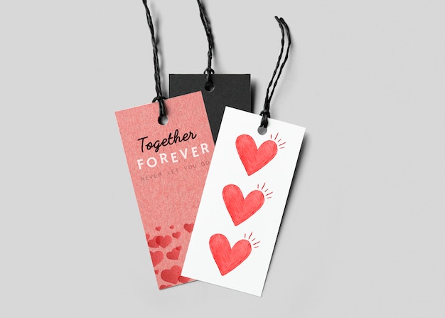 Photo cute valentines day tag set