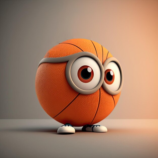 Cute Vartoon Basketball Chararcter