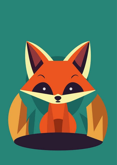 Cute vector fox illustration