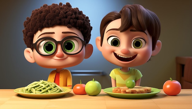 Фото Милый веганский персонаж pixar 3d