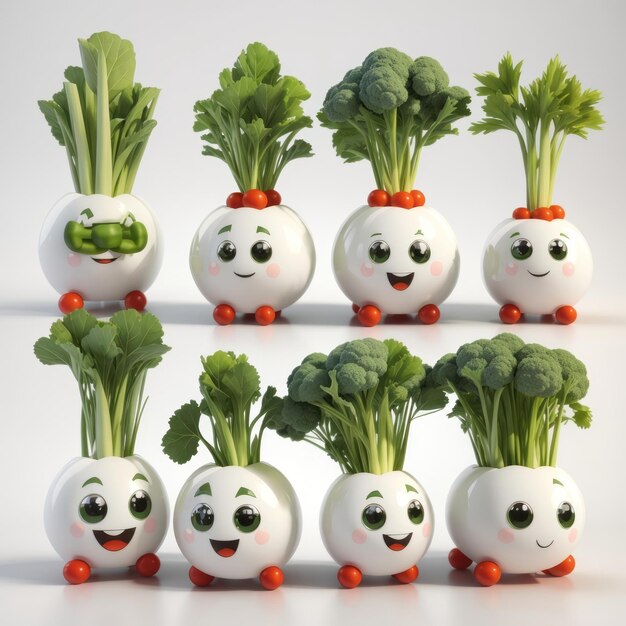 cute vegetable icon charactor