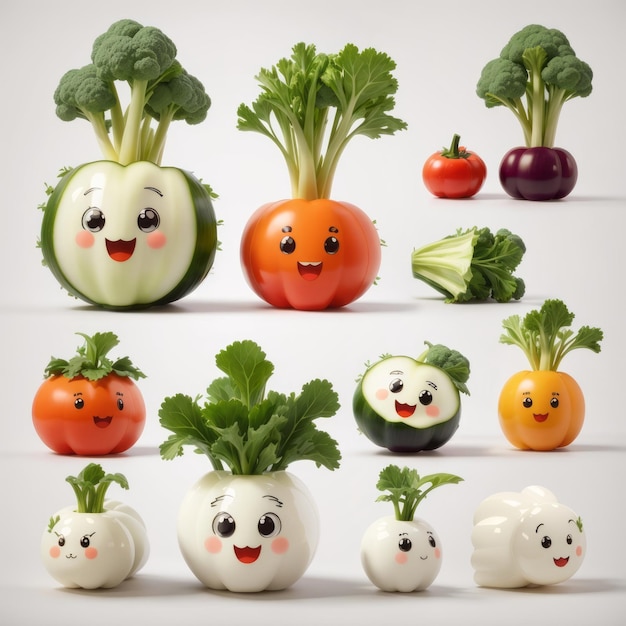 cute vegetable icon charactor