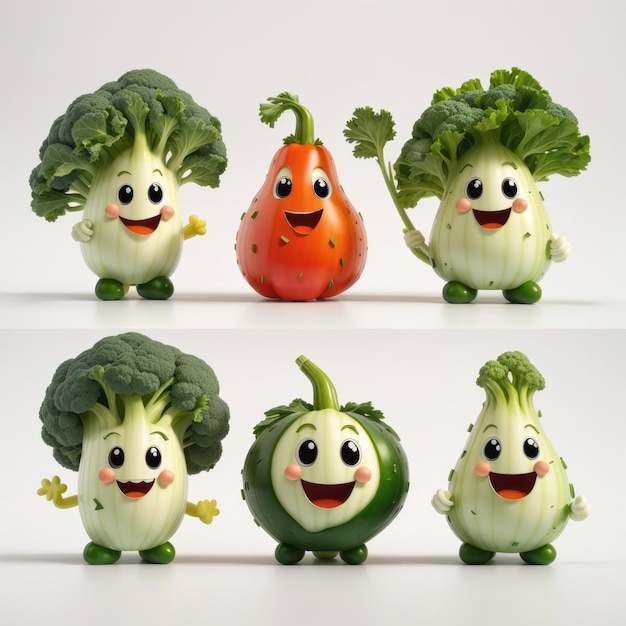 cute vegetable icon charactor