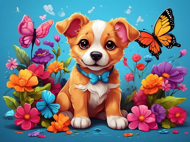 Premium AI Image | Cute and vibrant vector cartoon illustration of a ...