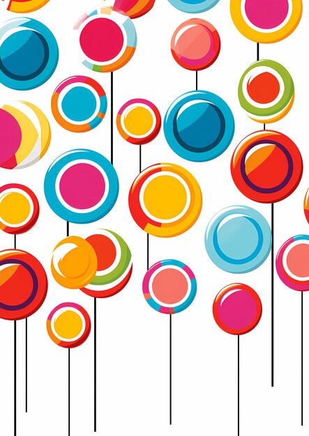 Photo cute wallpaper background lollipop vector illustration candy cartoon sweet graphic pattern