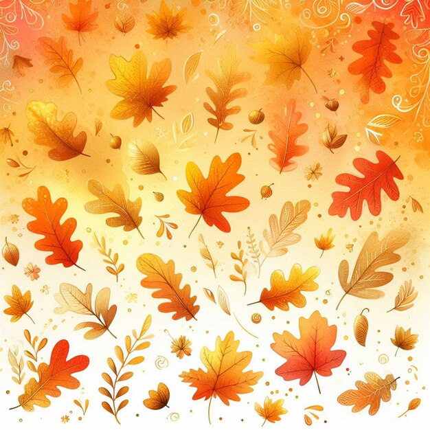 cute watercolor autumn illustration