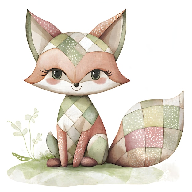 cute watercolor fox clipart