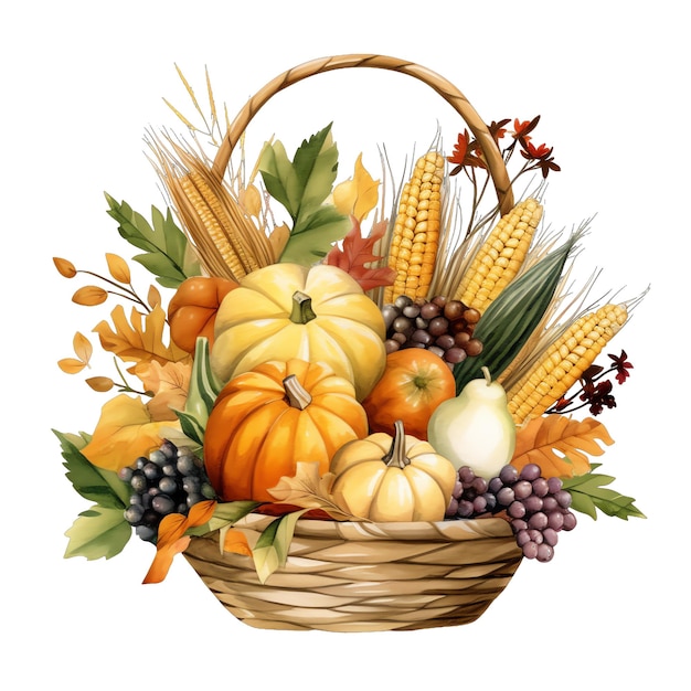 Cute watercolor harvest decoration illustration