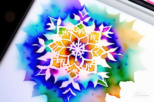 Cute Watercolor Snowflake