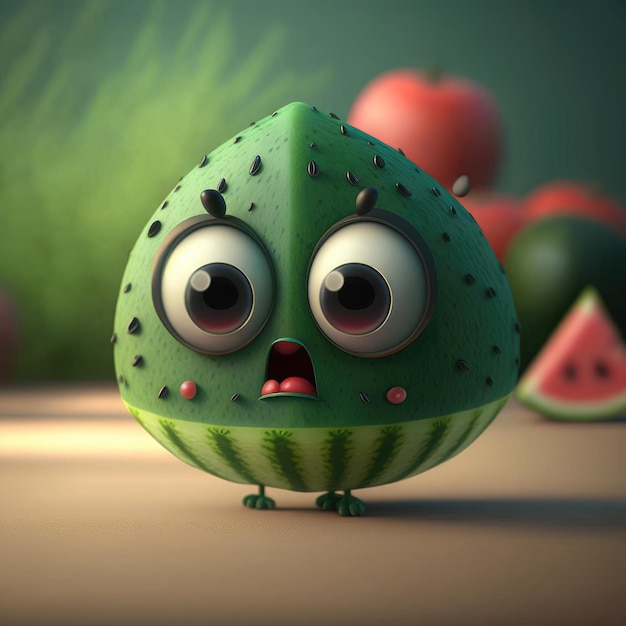 Cute watermelon character