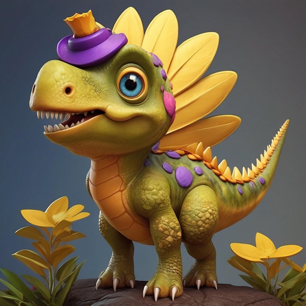 Cute and Whimsical Dinosaur