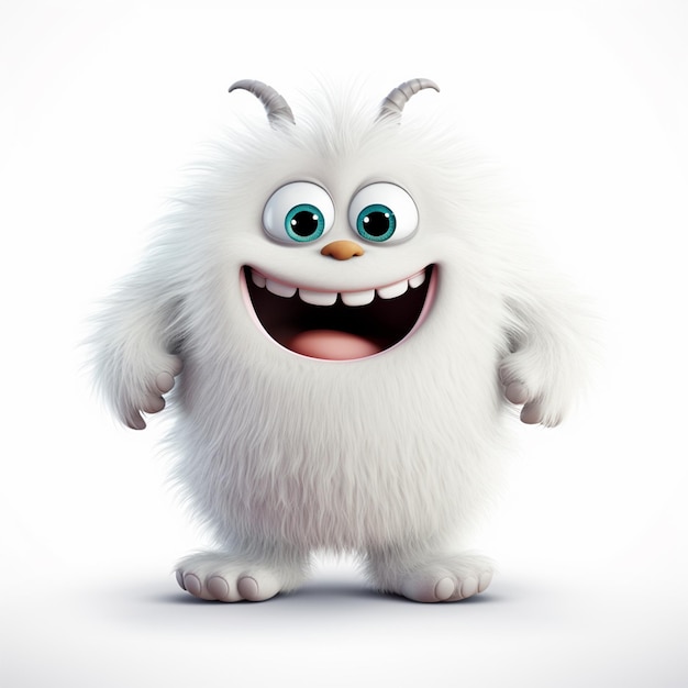 cute white fluffy monster