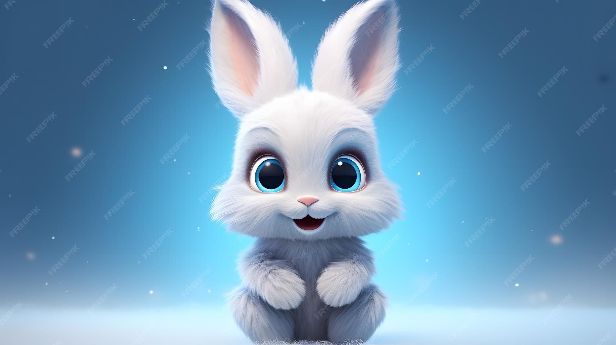 Premium AI Image | A cute white rabbit in winter Generative AI
