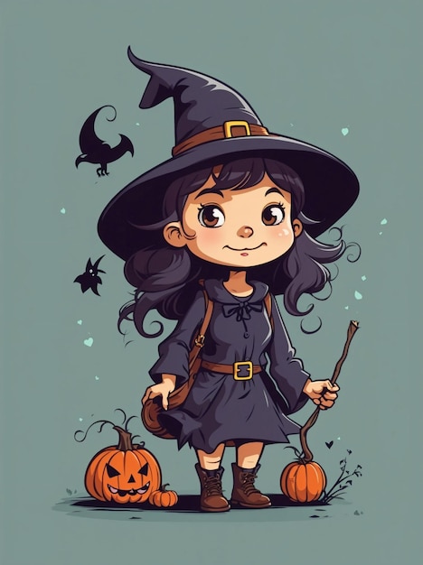 Cute witch illustration