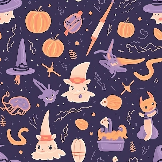 Photo cute witch pattern