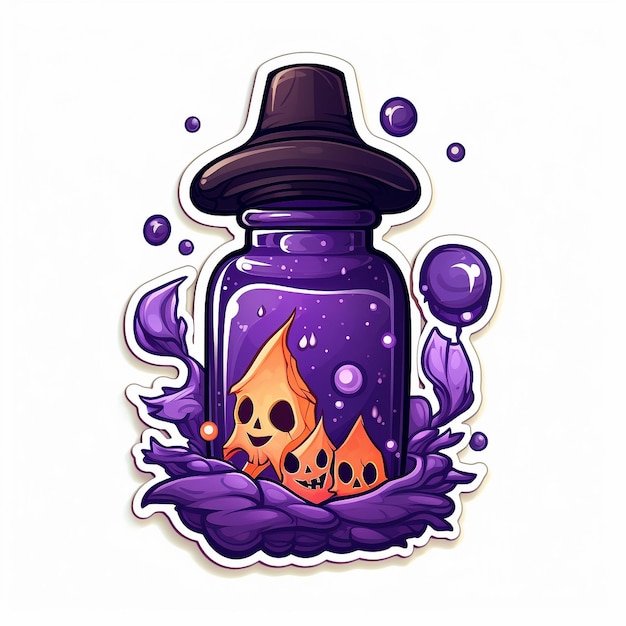 Photo cute witch sticker