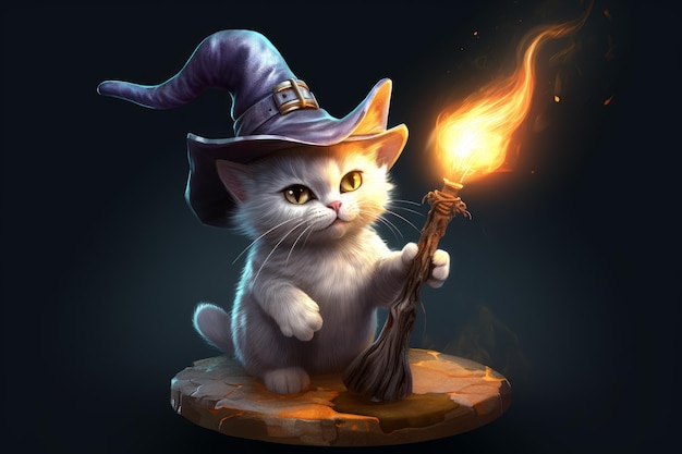 Cute wizard cat Generate Ai