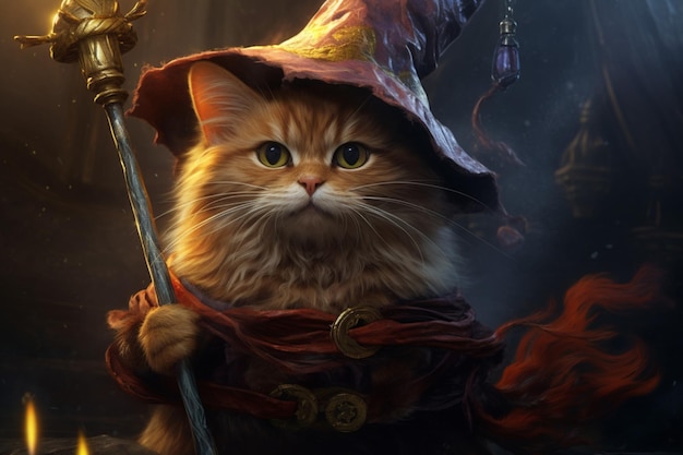 Cute wizard cat