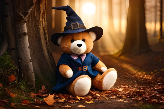 cute wizard teddy bear plush