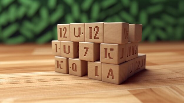 Cute_wooden_blocks_calendar Generatieve AI