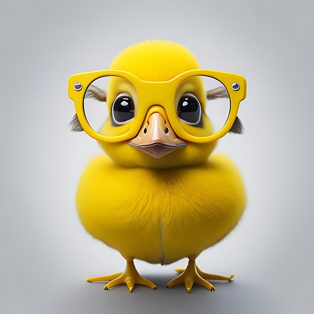 Cute yellow duckling