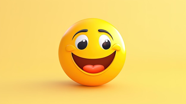 Cute yellow emoji with an open mouth generated by AI