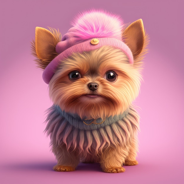 Cute yorkshire terrier generative ai