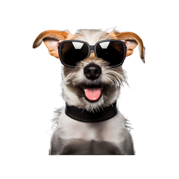 cute yorkshire terrier wearing sunglasses and bowtie