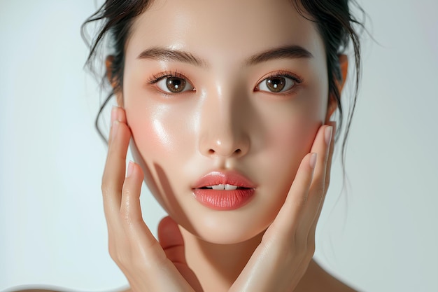 明るい肌を持つかわいい若いアジアの女性