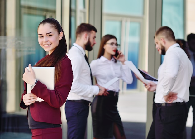 Cute young business woman