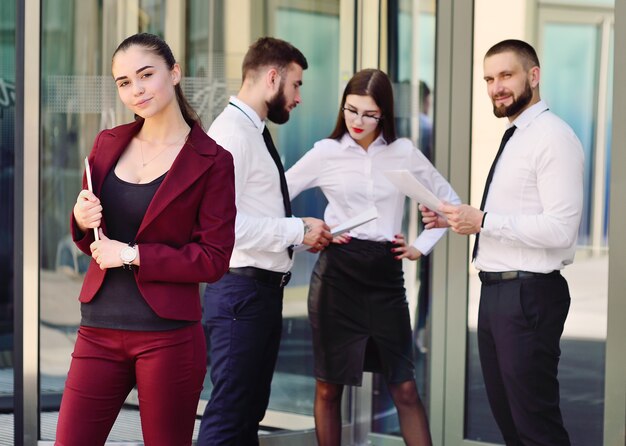 Cute young business woman