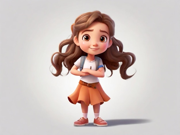 Милая молодая девушка - персонаж мультфильма