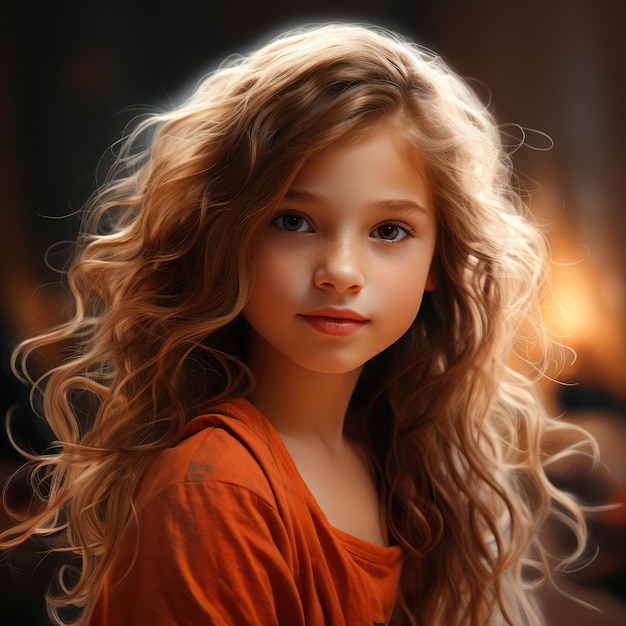 Cute Young Girl with a Playful Expression AI Generated