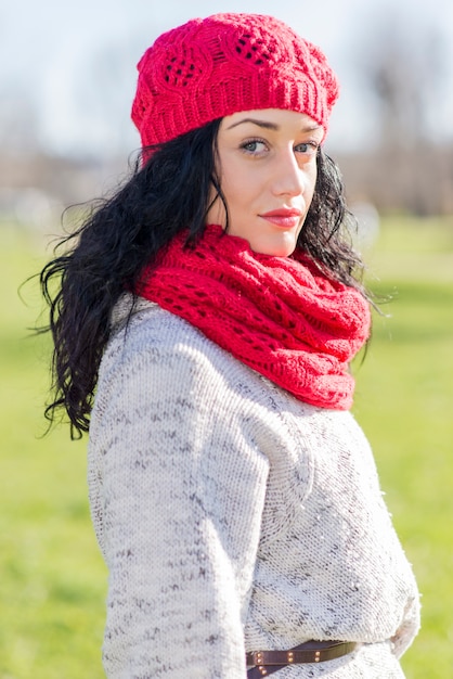 Cute young woman in the park