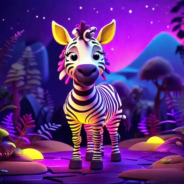 A cute zebra character generated by ai