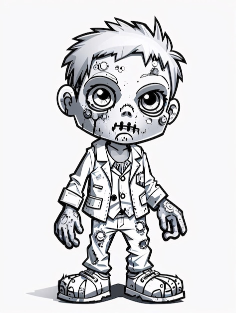 Cute Zombie Halloween Coloring Book